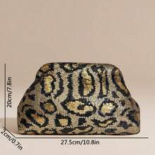 Elegant Leopard Print Women's Clutch Bag