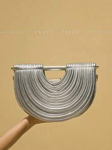 Handbag With Exquisite Striped Texture